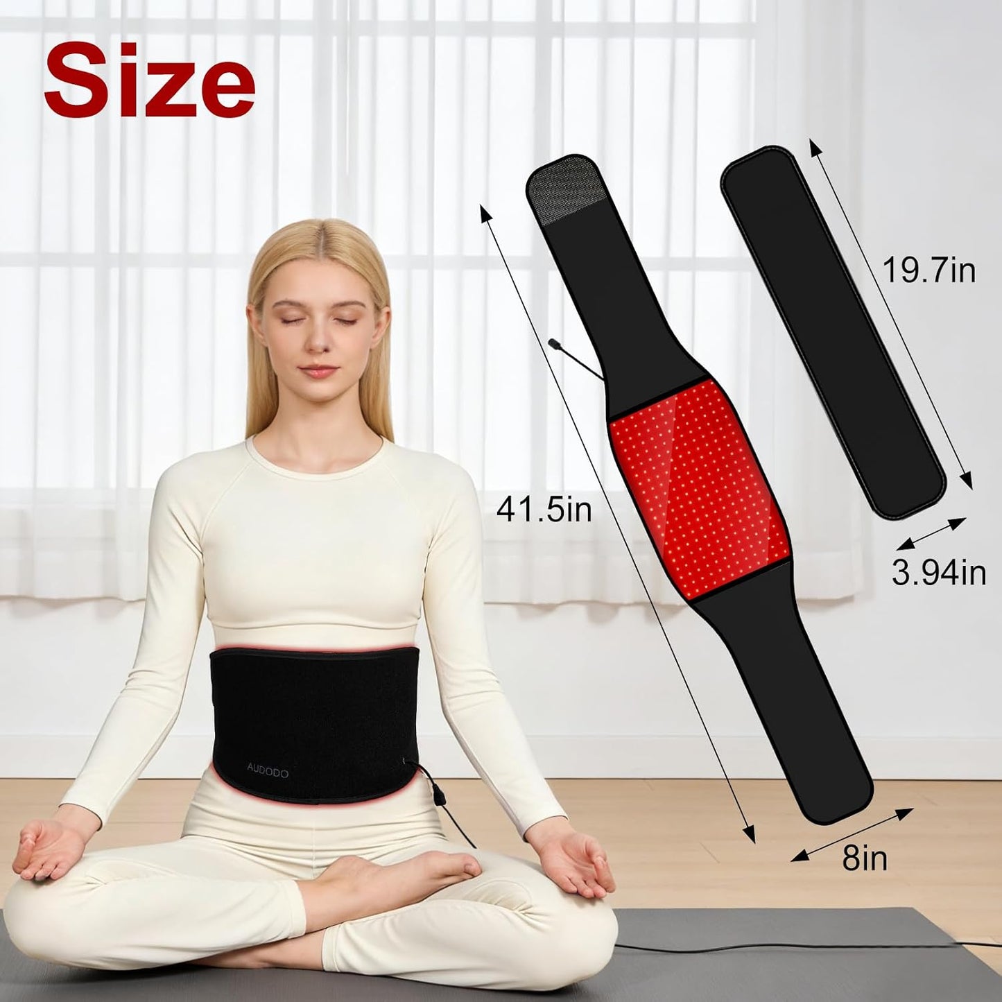 Red Light Therapy for Body, Infrared Red Light Therapy Belt, Redlight Therapy for Body Back Shoulder Waist, Infrared Light Stomach Wrap, Firmly 3-In-1 LED Bead with Timer, Gift for Women Men